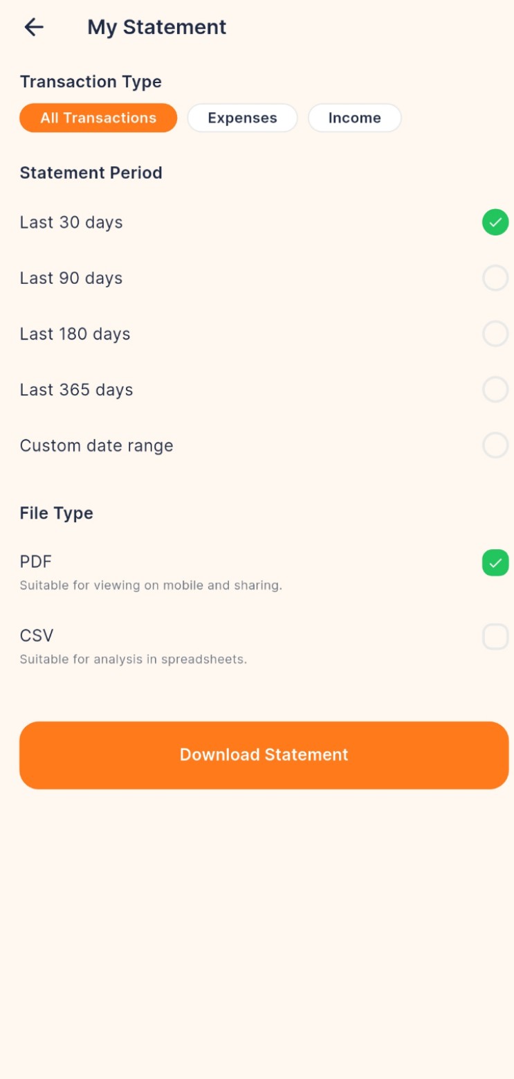Budgetics analytics screen